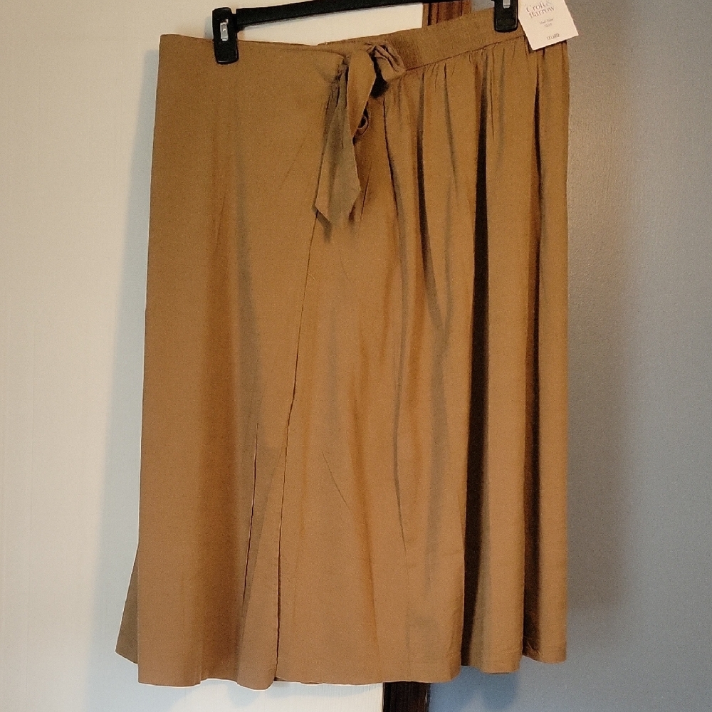 🆕️ Croft & Barrow Tan Women's Wrap Skirt Size XXL